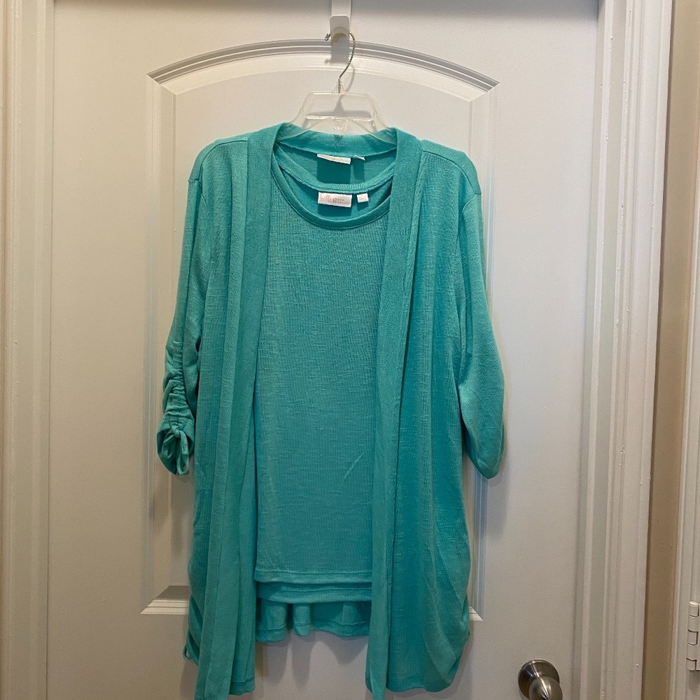 Women twinset, light green, Size L
